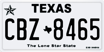 TX license plate CBZ8465