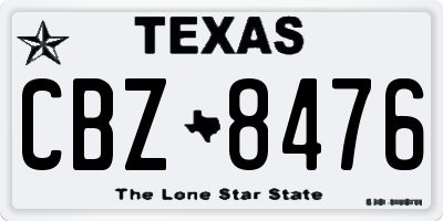 TX license plate CBZ8476