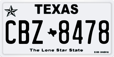 TX license plate CBZ8478