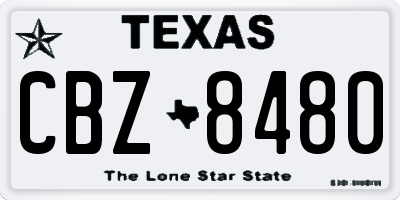 TX license plate CBZ8480