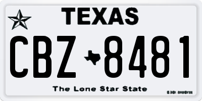 TX license plate CBZ8481