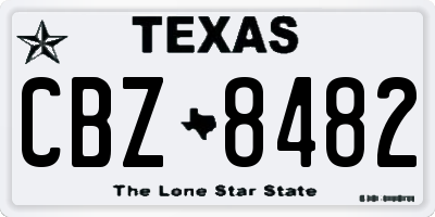 TX license plate CBZ8482