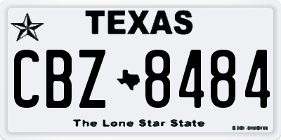 TX license plate CBZ8484