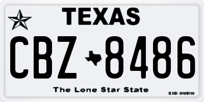 TX license plate CBZ8486