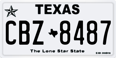TX license plate CBZ8487