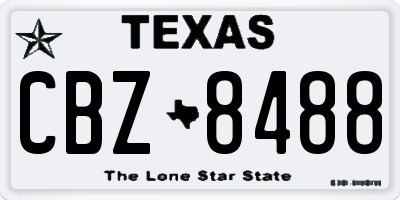 TX license plate CBZ8488
