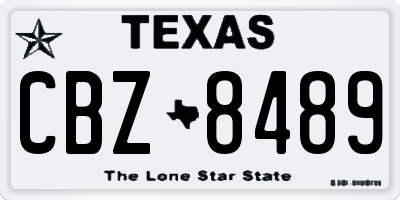 TX license plate CBZ8489