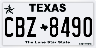 TX license plate CBZ8490