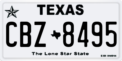 TX license plate CBZ8495
