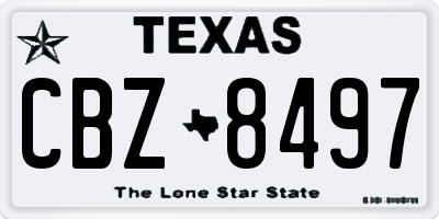 TX license plate CBZ8497