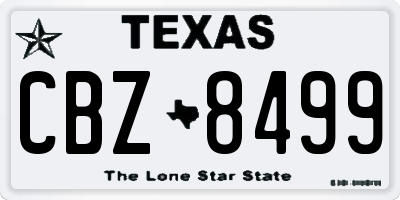 TX license plate CBZ8499