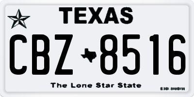 TX license plate CBZ8516