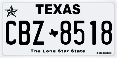 TX license plate CBZ8518