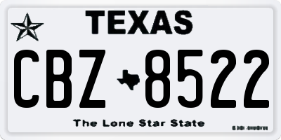 TX license plate CBZ8522