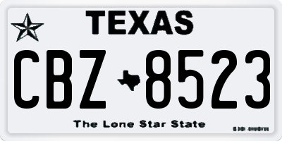 TX license plate CBZ8523