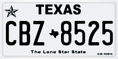 TX license plate CBZ8525