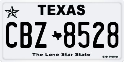TX license plate CBZ8528