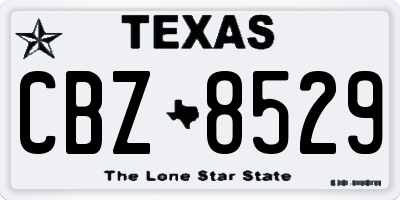 TX license plate CBZ8529