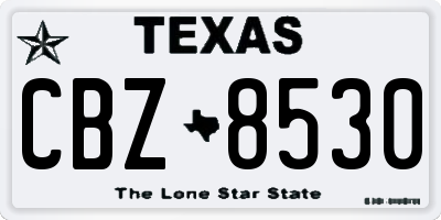 TX license plate CBZ8530