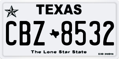 TX license plate CBZ8532