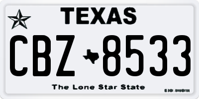 TX license plate CBZ8533