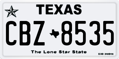 TX license plate CBZ8535