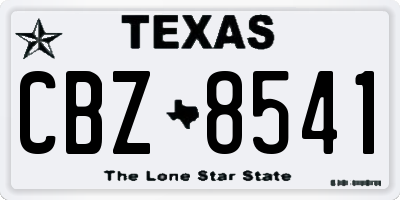 TX license plate CBZ8541