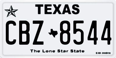 TX license plate CBZ8544