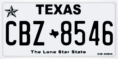 TX license plate CBZ8546