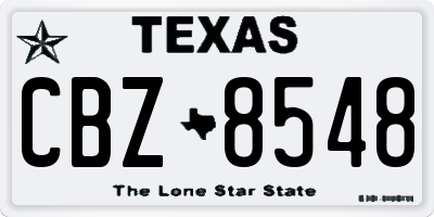 TX license plate CBZ8548