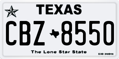 TX license plate CBZ8550