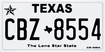 TX license plate CBZ8554