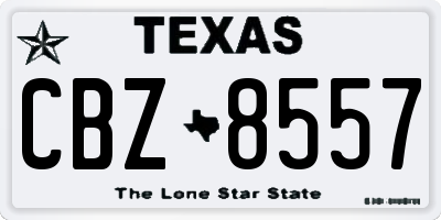 TX license plate CBZ8557