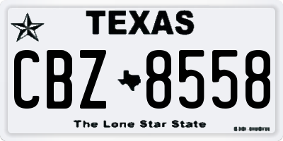 TX license plate CBZ8558