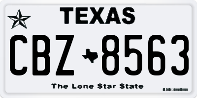 TX license plate CBZ8563