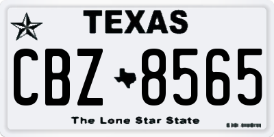 TX license plate CBZ8565
