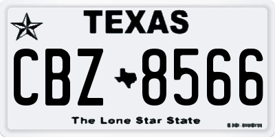 TX license plate CBZ8566