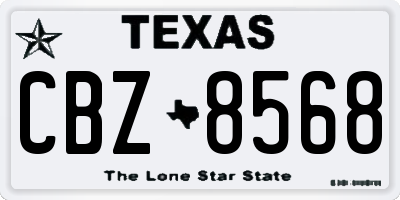 TX license plate CBZ8568