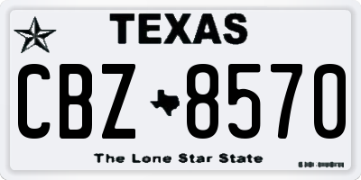 TX license plate CBZ8570