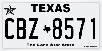 TX license plate CBZ8571