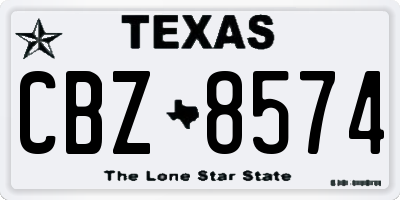 TX license plate CBZ8574