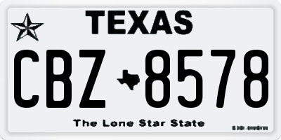 TX license plate CBZ8578