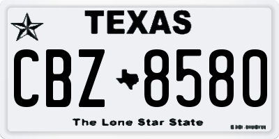 TX license plate CBZ8580