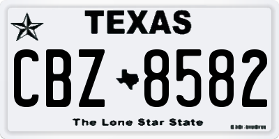 TX license plate CBZ8582