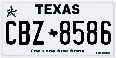 TX license plate CBZ8586