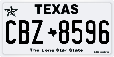 TX license plate CBZ8596