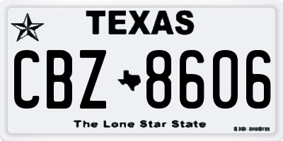 TX license plate CBZ8606