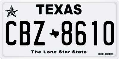 TX license plate CBZ8610