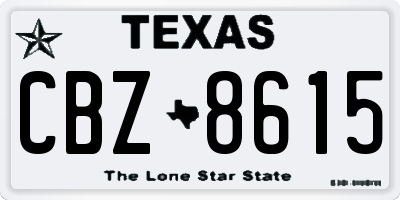 TX license plate CBZ8615