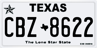 TX license plate CBZ8622